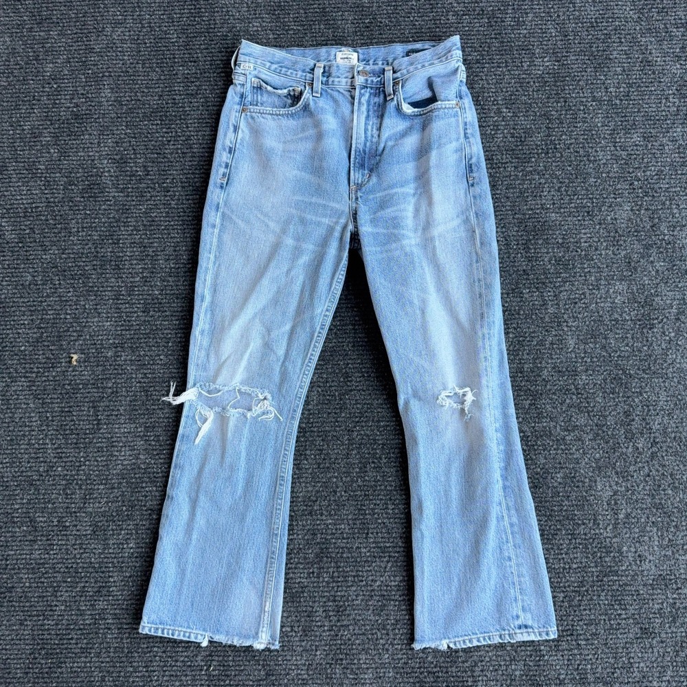 Citizens of Humanity Estella Jeans Womens 26 High Rise Ankle Flare Distressed